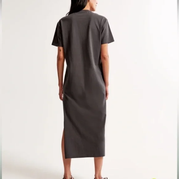 Abercrombie & Fitch Dark Grey T-Shirt Maxi Dress - Picture 3 of 6